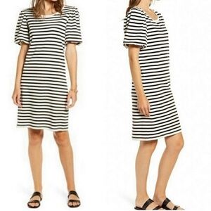 Rachel Parcell Black and White Striped Midi Dress